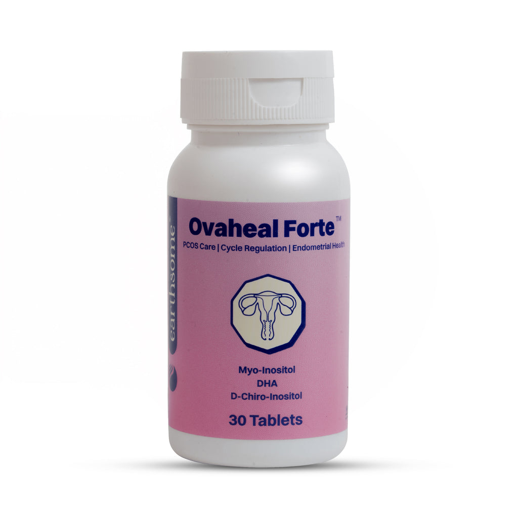 Bottle of Ovaheal Forte on a white background